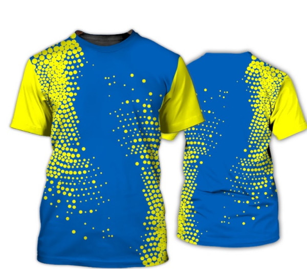 Training Jersey Blue and Yellow 3D T-shirt