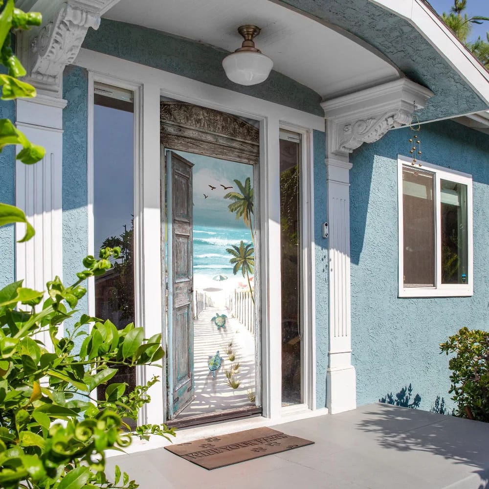 Turtle Beach Scene Door Cover, Unique Gifts Doorcover, Christmas Gift For Friends, Christmas Gift