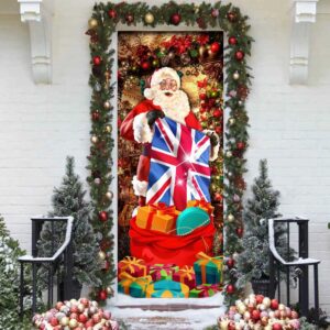 Uk Christmas Santa Laughing Door Cover, Unique…