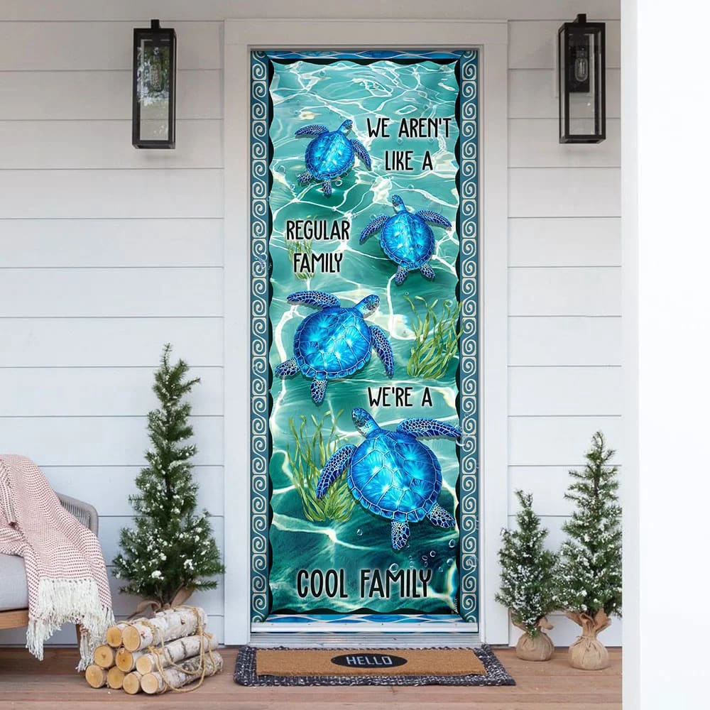 We’re A Cool Family Turtle Door Cover, Unique Gifts Doorcover, Christmas Gift We’re A Cool Family Turtle Door Cover, Unique Gifts Doorcover, Christmas Gift