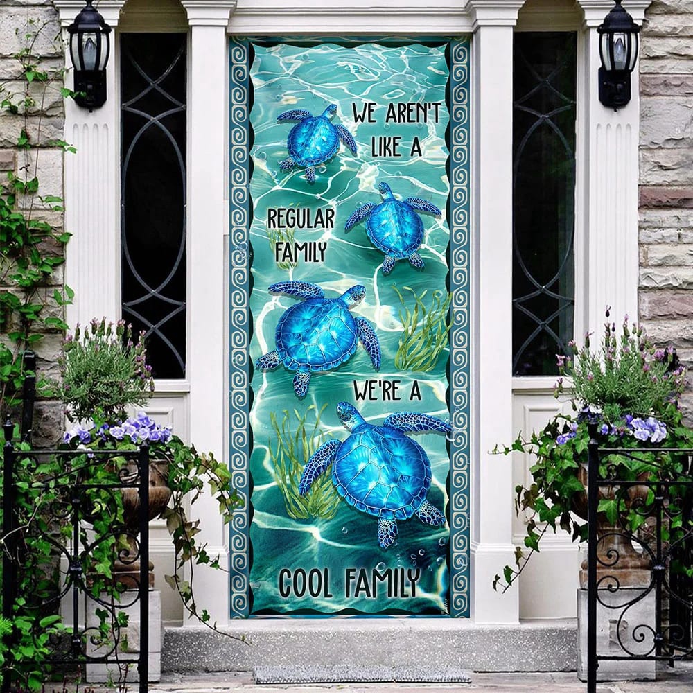 We’re A Cool Family Turtle Door Cover, Unique Gifts Doorcover, Christmas Gift We’re A Cool Family Turtle Door Cover, Unique Gifts Doorcover, Christmas Gift