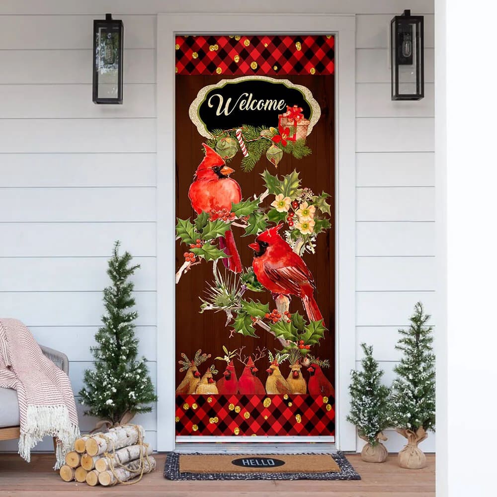 Welcome Home Cardinal Christmas Door Cover, Cardinal Christmas Decor, Christmas Door Cover Decorations, Christmas Gift Welcome Home Cardinal Christmas Door Cover, Cardinal Christmas Decor, Christmas Door Cover Decorations, Christmas Gift