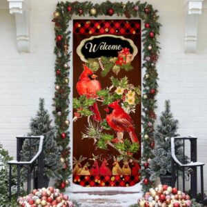 Welcome Home Cardinal Christmas Door Cover Cardinal Christmas Decor Christmas Door Cover Decorations Christmas Gift 3 hektlh.jpg