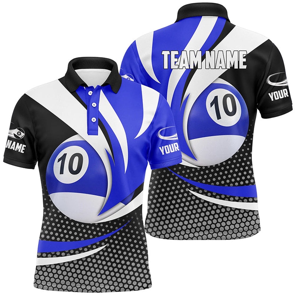 10 Ball Pool Custom 10 Ball Team League Billiard Shirts, Personalized Billiard Polo Shirt