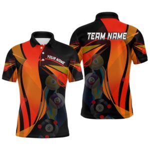 3D Orange Billiard Balls Polo Shirts Custom…