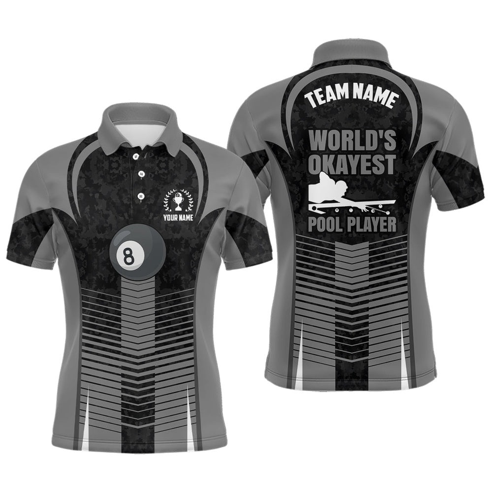 8 Ball Billiard Funny Pool Player Custom Custom Billiards Polo, Personalized Billiard Polo Shirt