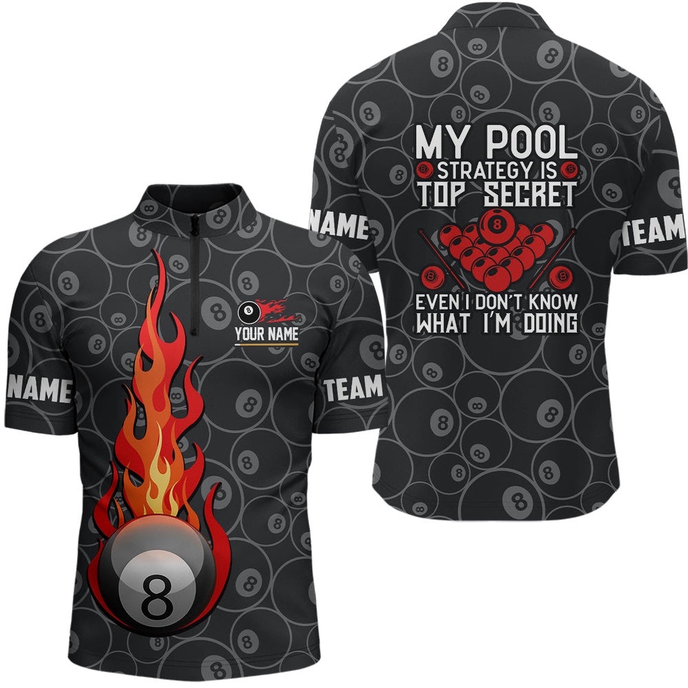 8 Ball Flame Custom 8 Ball Pattern Billiard Jerseys, Personalized Billiard Team Jersey Shirt