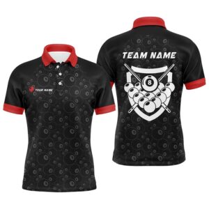 8 Ball Pattern Billiard Red Black 3D…