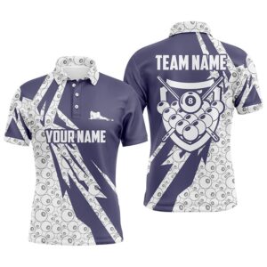 8 Ball Pattern Purple White Custom Billiard…