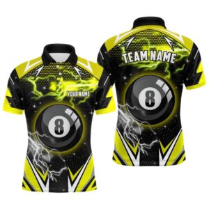 8 Ball Pool Billiard Polo Custom Yellow…