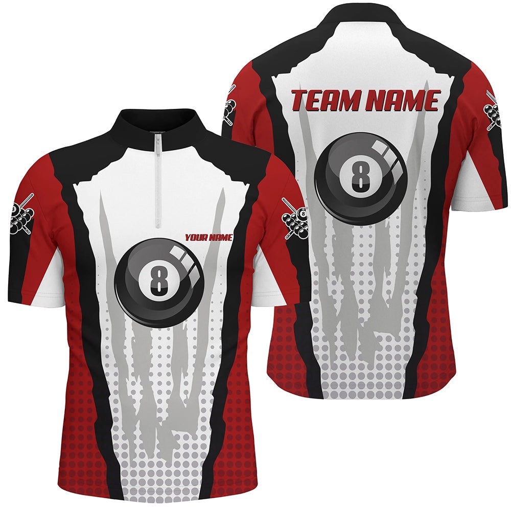 8 Ball Pool Red Custom Billiard Team Shirt, Personalized Billiard Team Jersey Shirt