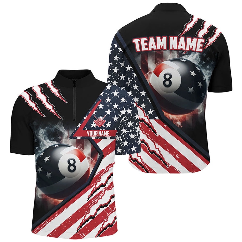 8 Ball Pool US Flag Smoke Billiard Shirts, Patriotic Billiard Jerseys Attire, Personalized Billiard Team Jersey Shirt 8 Ball Pool US Flag Smoke Billiard Shirts, Patriotic Billiard Jerseys Attire, Personalized Billiard Team Jersey Shirt