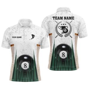 8 Ball Pool White Grunge Polo Shirts,…