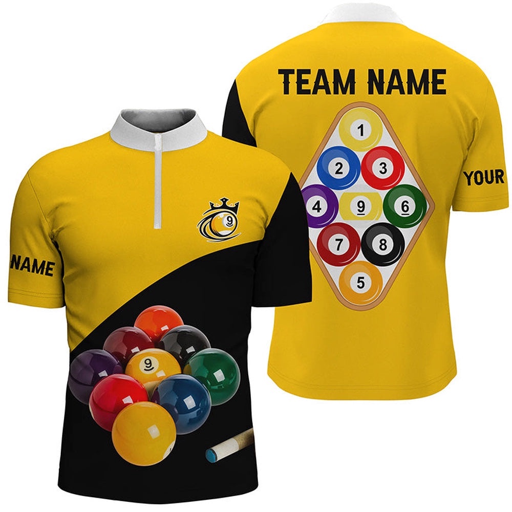 9 Ball Pool 3D Billiard Balls Jerseys Shirts, Personalized Billiard Team Jersey Shirt