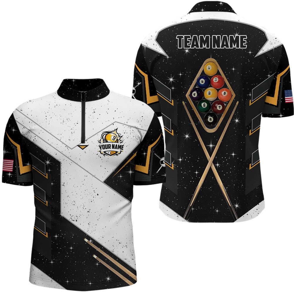 9 Ball Pool Billiard Grunge Jersey Shirts Custom 9 Ball Billiards Attire Jerseys, Personalized Billiard Team Jersey Shirt