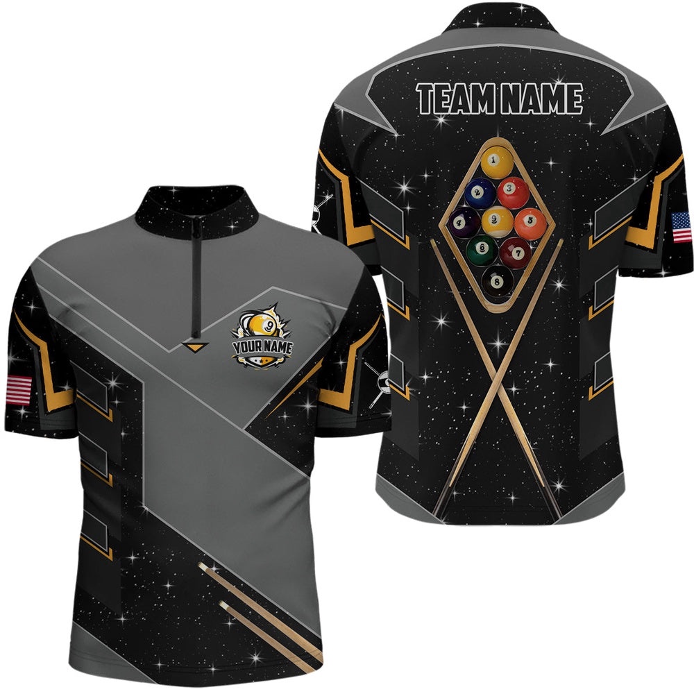 9 Ball Pool Billiard Jersey Shirts Custom 9 Ball Billiards Attire Jerseys, Personalized Billiard Team Jersey Shirt
