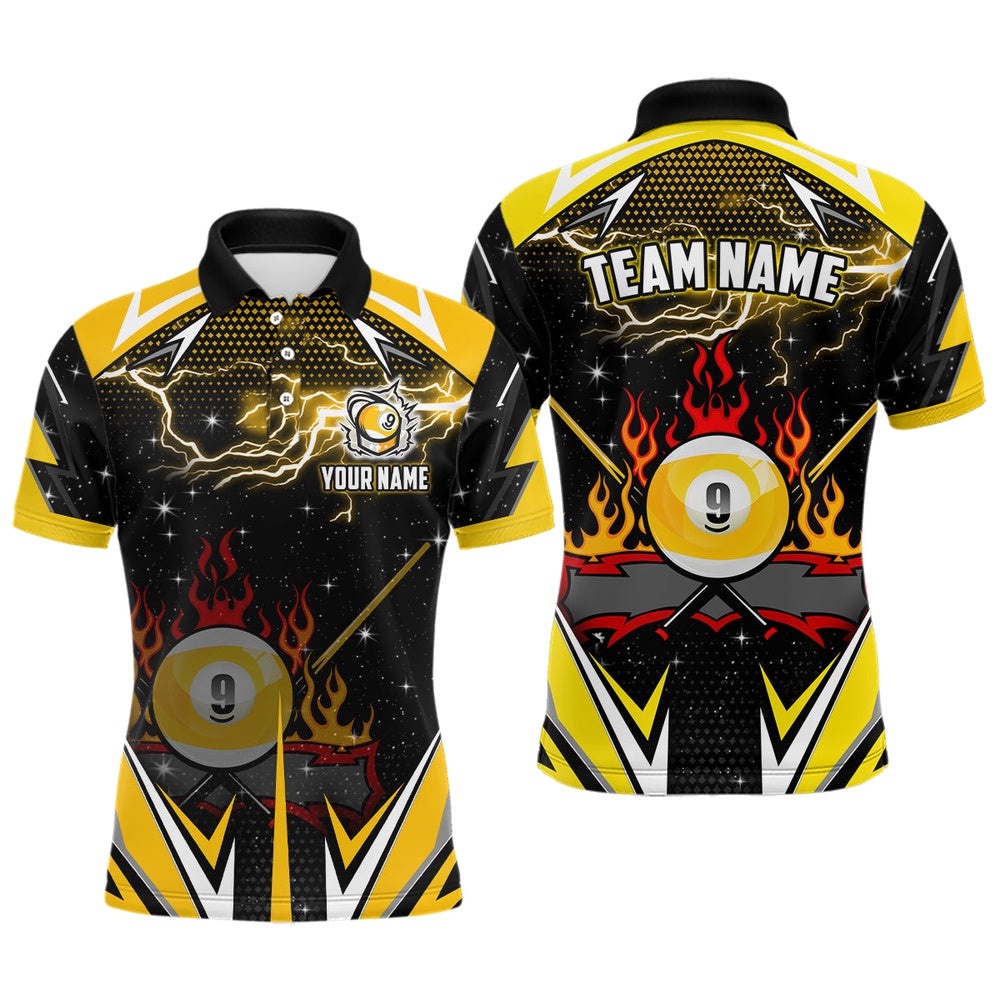 9 Ball Pool Billiard Polo Custom Billiard Polo Shirts Team League Billiard Shirts, Personalized Billiard Polo Shirt