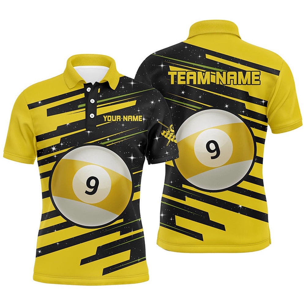 9 Ball Pool Billiard Polo Shirts Custom Team Name Billiard Polo, Personalized Billiard Polo Shirt