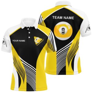 9 Ball Pool Billiards Polo Shirts Custom…