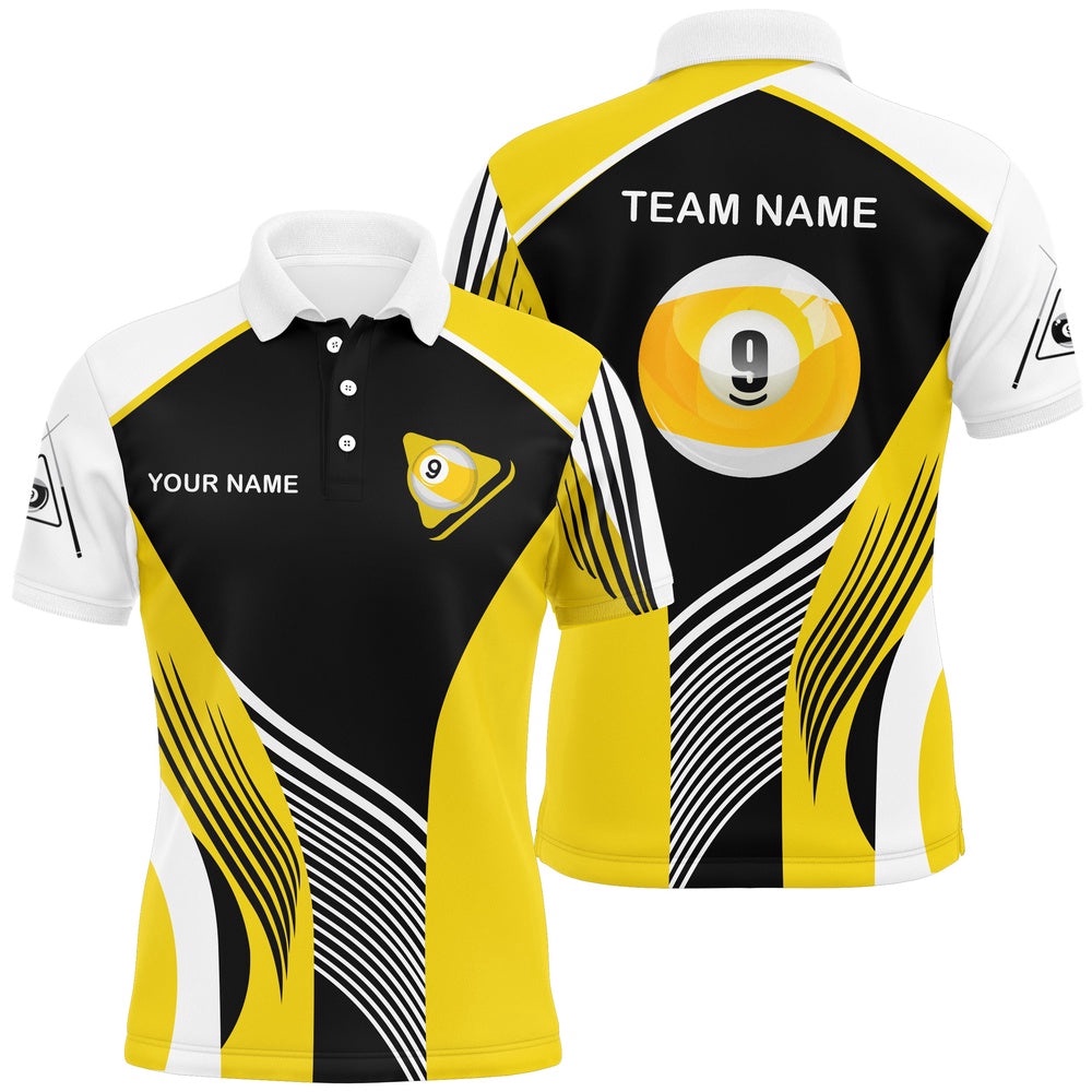 9 Ball Pool Billiards Polo Shirts Custom 9 Ball Pool Shirts, Billiards Polo, Personalized Billiard Polo Shirt