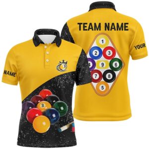9 Ball Pool Black Grunge Billiards Polo…