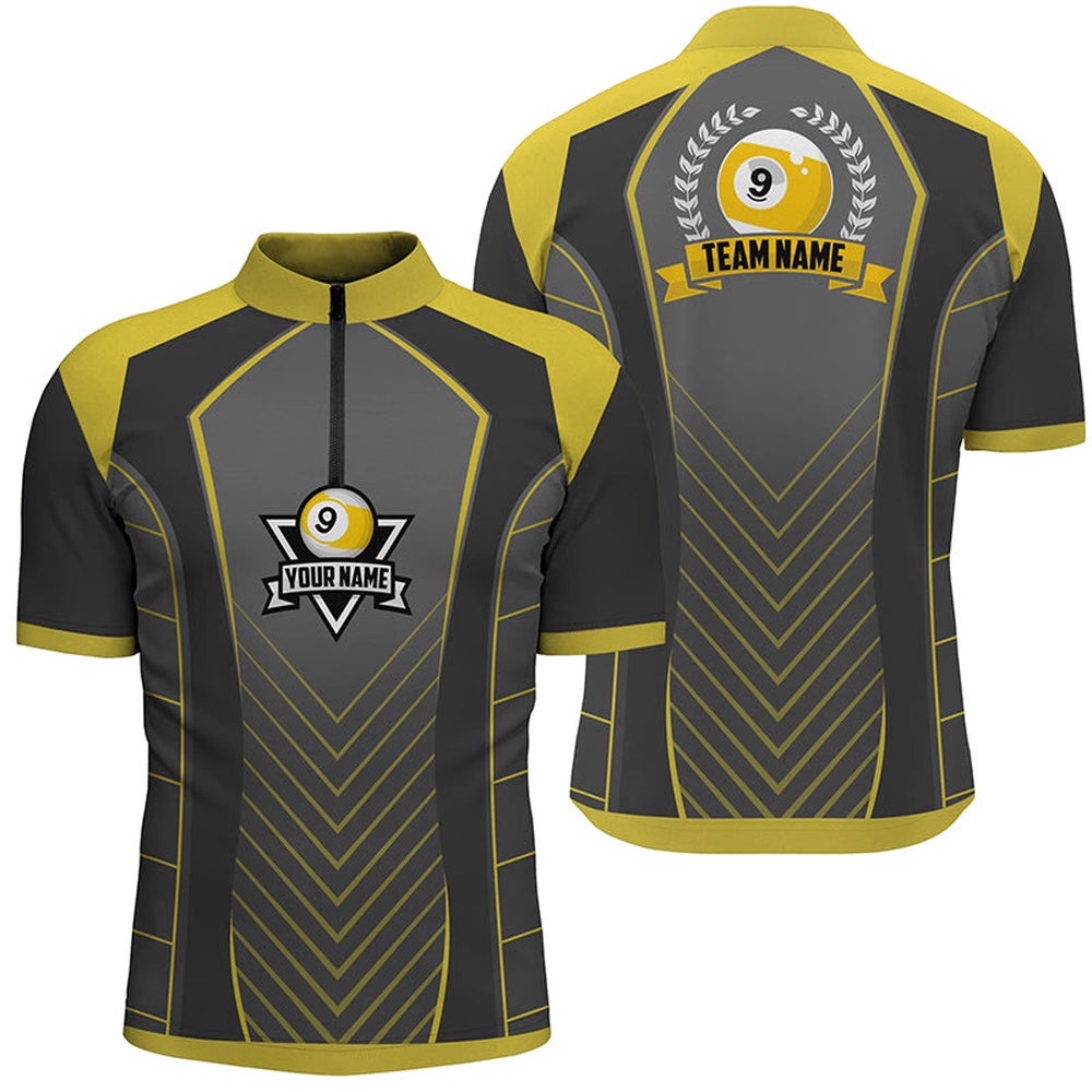9 Ball Pool Emblem 3D Billiards Jersey Shirts, Custom 9 Ball Team Shirts, Personalized Billiard Team Jersey Shirt