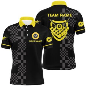 Abstract Square Pattern 8 Ball Pool Yellow…