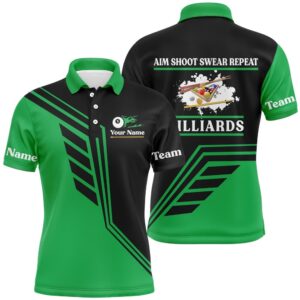 Aim Shoot Swear Repeat Green Black Billiard…