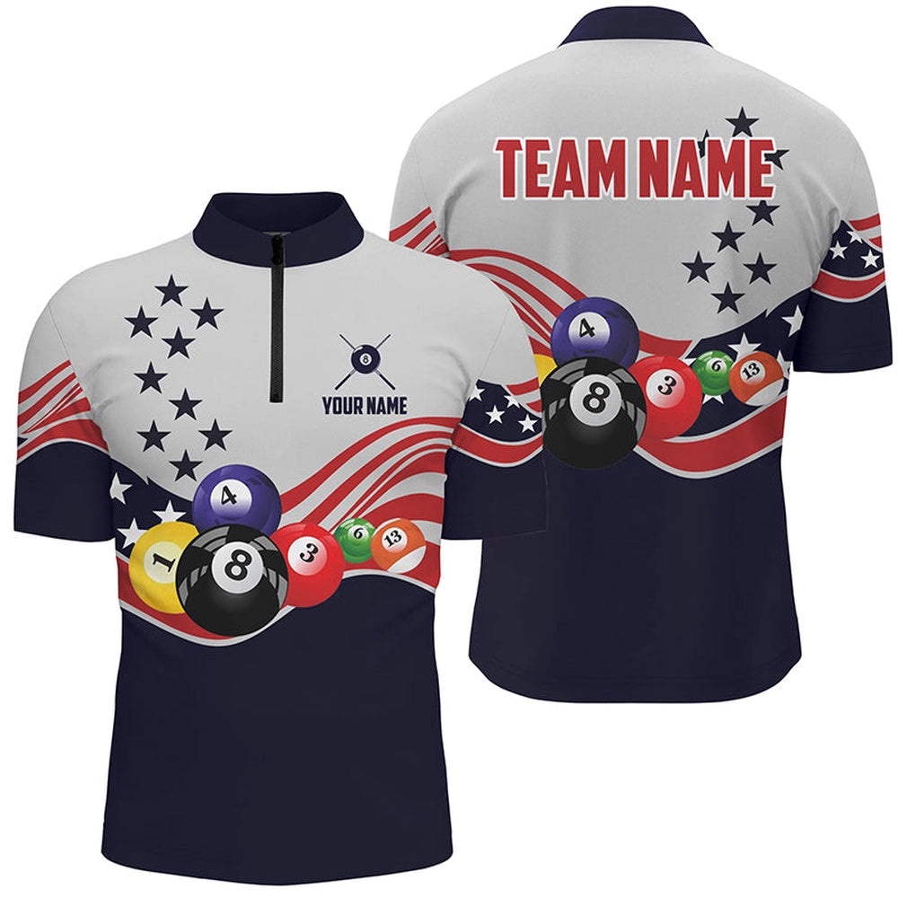American Flag Billiard Style 3D Jersey Shirts, Custom 8 Ball Pool Team Jerseys, Personalized Billiard Team Jersey Shirt American Flag Billiard Style 3D Jersey Shirts, Custom 8 Ball Pool Team Jerseys, Personalized Billiard Team Jersey Shirt