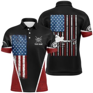 American Flag Billiards Polo Shirts, Custom Billiards…