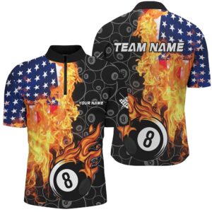 American Flag Fire Flame 8 Ball Billiard…