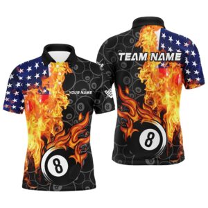 American Flag Fire Flame 8 Ball Billiard…