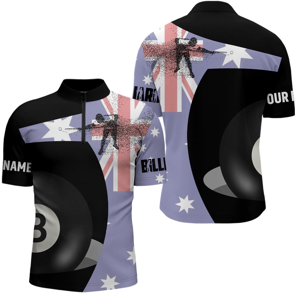 Australian Flag 8 Ball Pool Custom Billiards Jerseys, Personalized Billiard Team Jersey Shirt