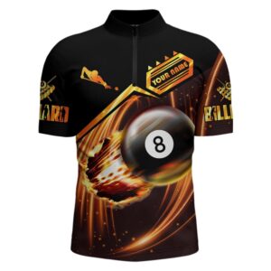 Ball 8 Fire Billiard 3D Jersey Shirts,…