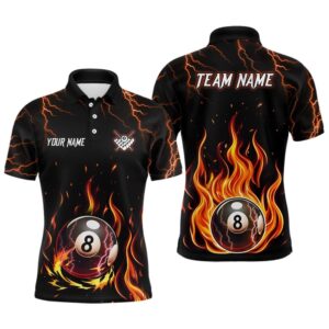 Ball 8 Fire Thunder Billiard Polo Shirts…