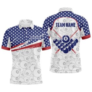 Ball 8 Pattern American Flag Billiard Polo…