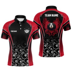 Ball 8 Wing Billiard Polo Shirts Custom…