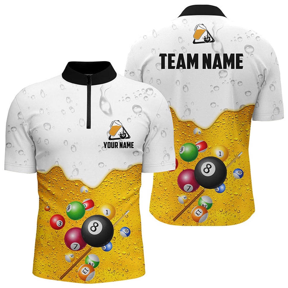 Beer And Billiard Balls 3D Jersey Shirts, Custom Funny Billiard Team Shirts, Personalized Billiard Team Jersey Shirt