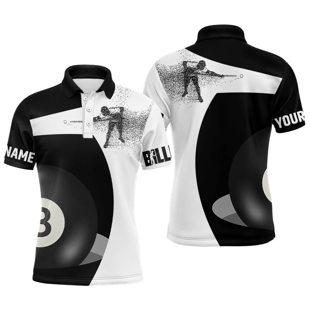 Billiard 3D Funny Billiard Player Polo Shirts, Custom Pool Billiards Polo, Personalized Billiard Polo Shirt