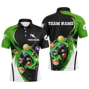Billiard 3D Polo Shirts, Ball 8 Flame…