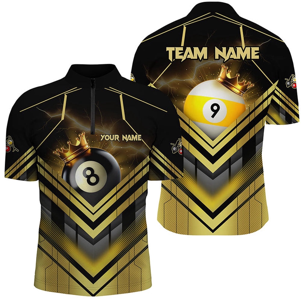 Billiard 8 Ball & 9 Ball Crown 3D Shirts, Best Billiard Team Jerseys Attire, Personalized Billiard Team Jersey Shirt