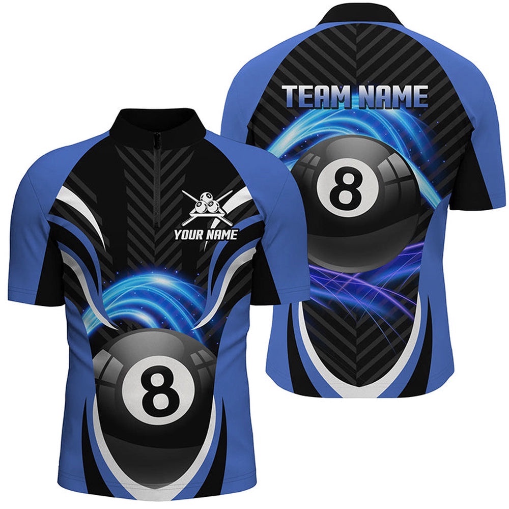 Billiard 8 Ball Blue Version Jersey Shirts Custom Pool League Jerseys For Team, Personalized Billiard Team Jersey Shirt Billiard 8 Ball Blue Version Jersey Shirts Custom Pool League Jerseys For Team, Personalized Billiard Team Jersey Shirt