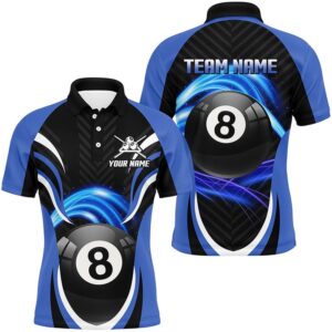 Billiard 8 Ball Blue Version Polo Shirts…
