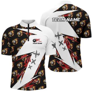 Billiard 8 Ball Fire Flame Pattern Jersey…