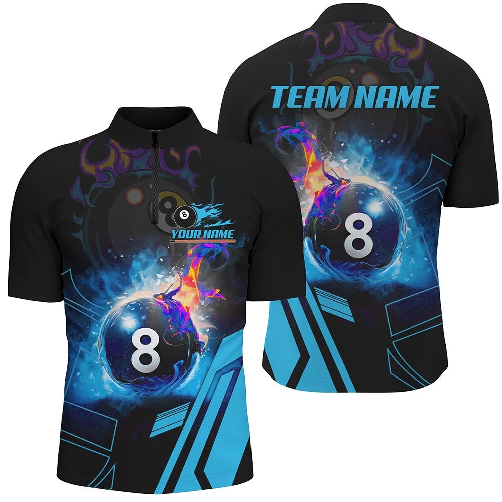 Billiard 8 Ball Flame Blue Version 3D Printed Jersey Shirts Best Custom Pool Team Jerseys Shirts, Personalized Billiard Team Jersey Shirt Billiard 8 Ball Flame Blue Version 3D Printed Jersey Shirts Best Custom Pool Team Jerseys Shirts, Personalized Billiard Team Jersey Shirt
