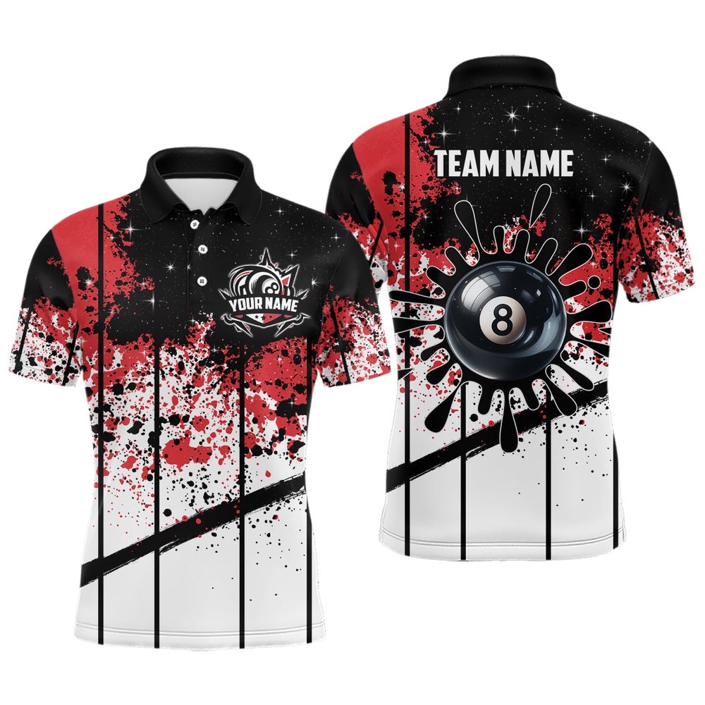 Billiard 8 Ball Grunge Style Polo Shirts, 8 Ball Pool Billiard Attire Polo 2, Personalized Billiard Polo Shirt Billiard 8 Ball Grunge Style Polo Shirts, 8 Ball Pool Billiard Attire Polo 2, Personalized Billiard Polo Shirt