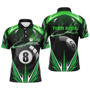 Billiard 8 Ball Pool Thunder Green Polo…