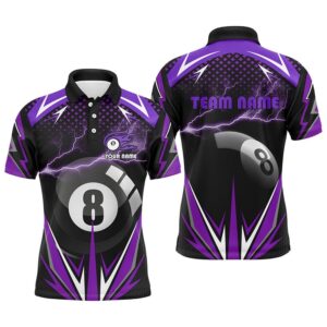 Billiard 8 Ball Pool Thunder Purple Polo…