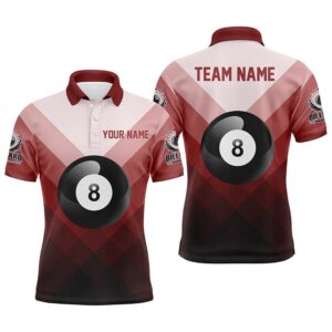 Billiard 8 Ball Red Sports Style Polo…