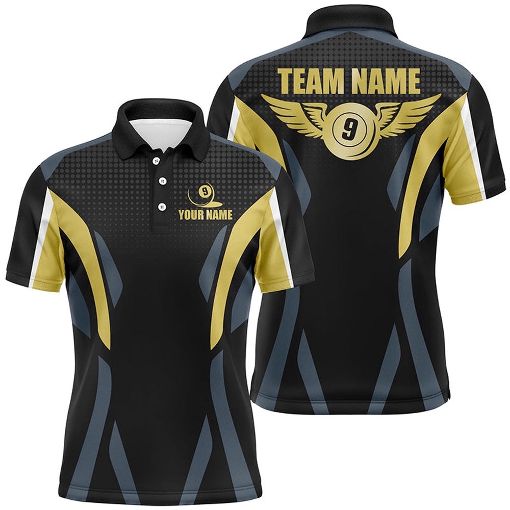 Billiard 9 Ball Pool 3D Polo Shirts, Custom 9 Ball Wings Billiard Team Shirts, Personalized Billiard Polo Shirt Billiard 9 Ball Pool 3D Polo Shirts, Custom 9 Ball Wings Billiard Team Shirts, Personalized Billiard Polo Shirt